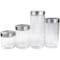 Home Basics 4 Piece Glass Canister Set with Stainless Steel Lids CS10239 - alternate 1